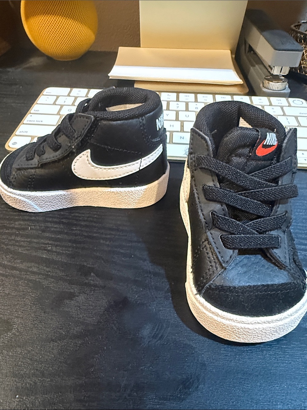 Nike Kids Black and White High-Top Sneakers